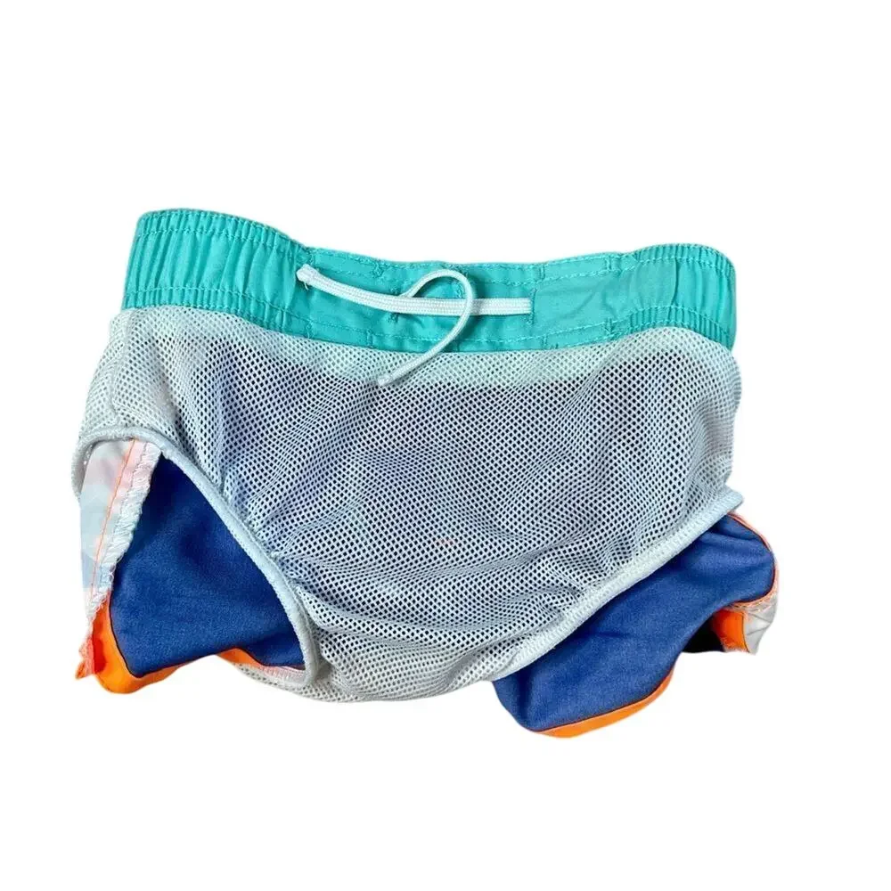 Cat and Jack Blue‎ Side Stripe UPF Swim Trunks Shorts 9 months Baby Swimwear